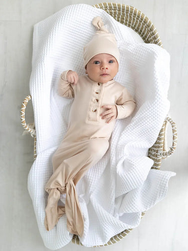 Newborn Gown & Hat + Headband