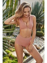 Load image into Gallery viewer, Ribbed V-Neck Bikini Set