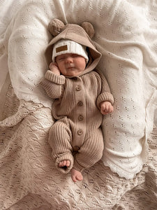 Baby Knit Hoodie Romper