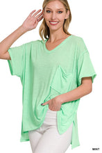 Load image into Gallery viewer, High-low Oversized Pocket Tee