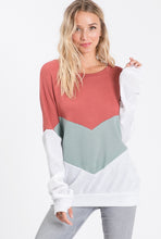 Load image into Gallery viewer, Waffle Knit Color Block Top
