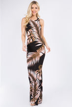 Load image into Gallery viewer, Leaf Print Maxi Dress
