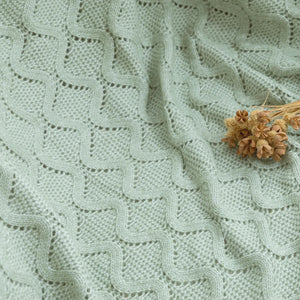 Wave Pattern Knit Throw Blanket