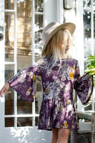 Girl’s Purple Bell Sleeve Dress.