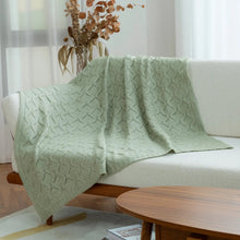 Load image into Gallery viewer, Wave Pattern Knit Throw Blanket
