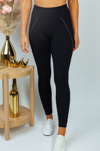 Stretch Leggings - Pinstripe Detail