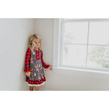 Load image into Gallery viewer, Girls Deer Holiday Ruffle Gown