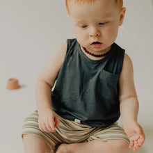 Load image into Gallery viewer, Boys Pocket Tank - Dusty Blue
