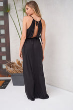 Load image into Gallery viewer, Black Open Back Maxi Dress