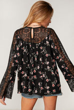 Load image into Gallery viewer, Black Lace Floral Top