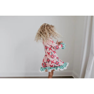 Girl’s Poinsettia Ruffle Gown