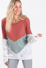 Load image into Gallery viewer, Waffle Knit Color Block Top