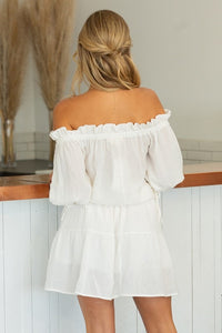 Off-shoulder Cotton Dress